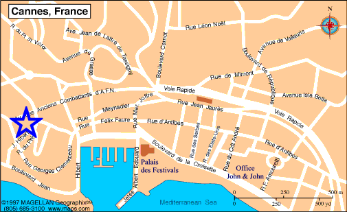 Map Cannes, John and John Real Estate, Ref 052