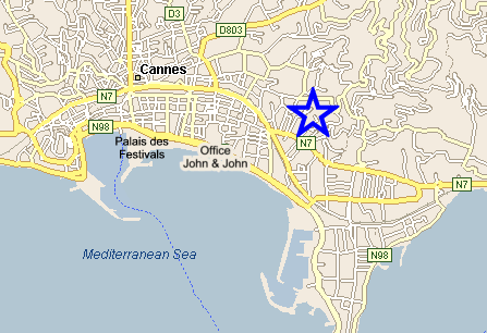 Map Cannes, John and John Real Estate, Ref 055