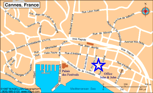 Map Cannes, John and John Real Estate, Ref 066