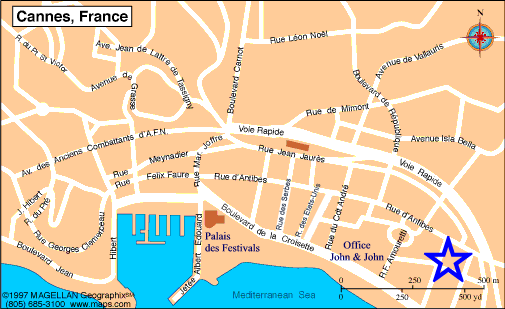 Map Cannes, John and John Real Estate, Ref 074