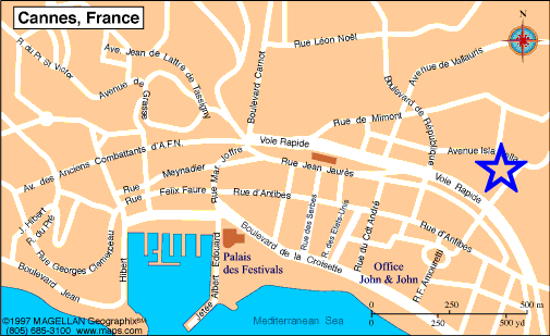 Map Cannes, John and John Real Estate, Ref 078