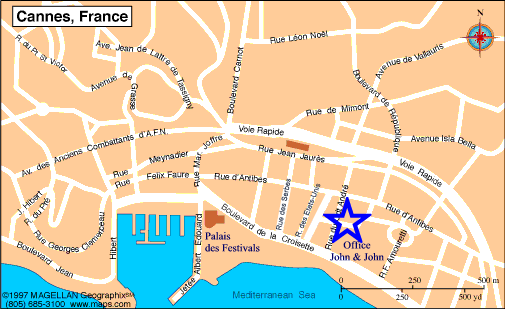 Map Cannes, John and John Real Estate, Ref 089
