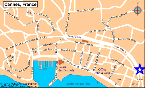 Map Cannes, John and John Real Estate, Ref 093