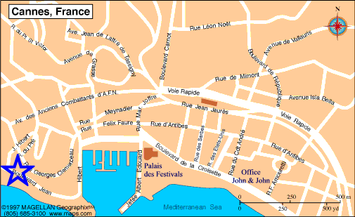 Map Cannes, John and John Real Estate, Ref 096