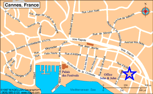 Map Cannes, John and John Real Estate, Ref 119