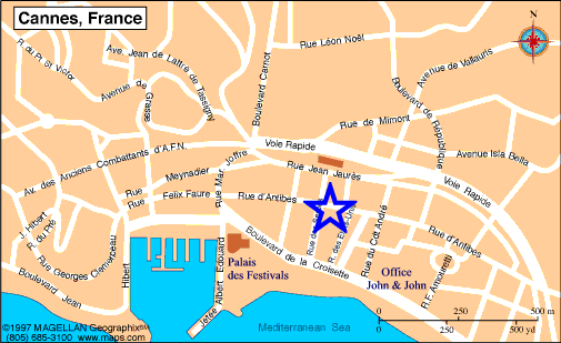 Map Cannes, John and John Real Estate, Ref 123