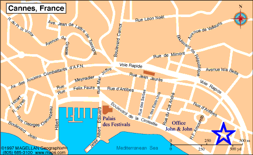 Map Cannes, John and John Real Estate, Ref 138