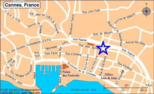 Map Cannes, John and John Real Estate, Ref 140