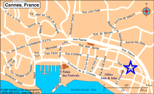 Map Cannes, John and John Real Estate, Ref 166