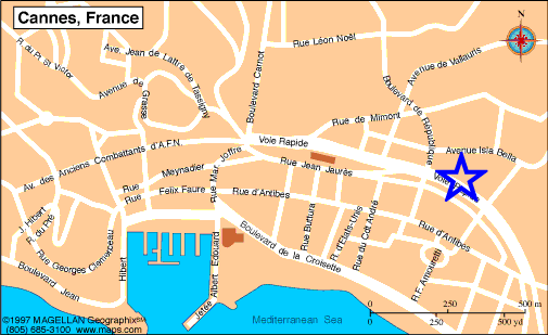 Map Cannes, John and John Real Estate, Ref 173