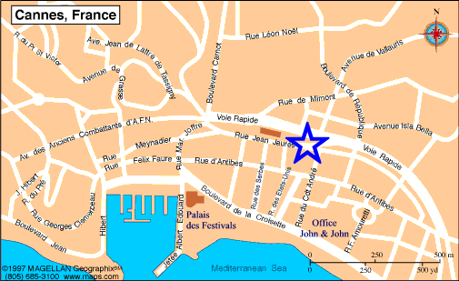 Map Cannes, John and John Real Estate, Ref 211