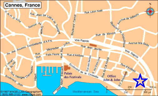 Map Cannes, John and John Real Estate, Ref 213