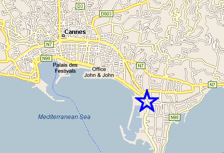 Map Cannes, John and John Real Estate, Ref 215