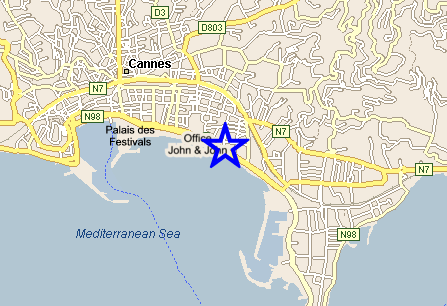 Map Cannes, John and John Real Estate, Ref 274