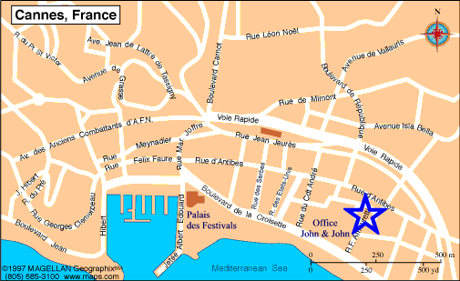 Map Cannes, John and John Real Estate, Ref 284
