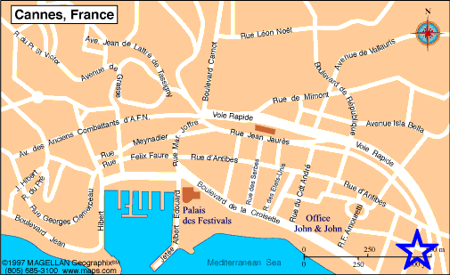 Map Cannes, John and John Real Estate, Ref 312