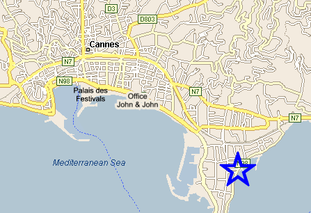 Map Cannes, John and John Real Estate, Ref 318