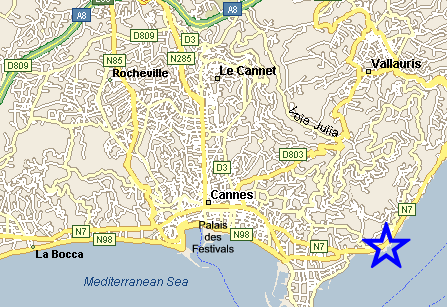 Map Cannes, John and John Real Estate, Ref 322