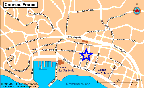 Map Cannes, John and John Real Estate, Ref 362