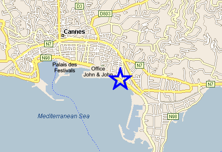 Map Cannes, John and John Real Estate, Ref 420